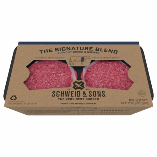 Schweid & Sons® Signature Series Chuck Brisket Burger Patties Perspective: front