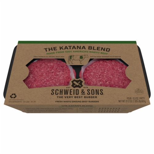 Schweid & Sons® The Katana Blend Wagyu Ground Beef Burgers Perspective: front