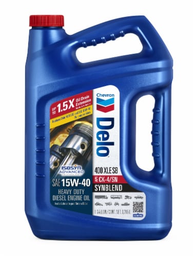Chevron Delo 400LE 15W-40 Heavy Duty Motor Oil Perspective: front
