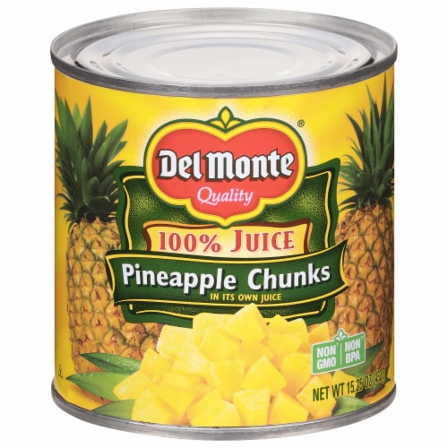 Del Monte® Canned Pineapple Chunks in 100% Juice Perspective: front