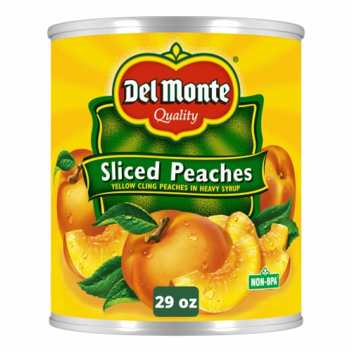 Del Monte® Yellow Cling Sliced Peaches in Heavy Syrup Canned Fruit Perspective: front