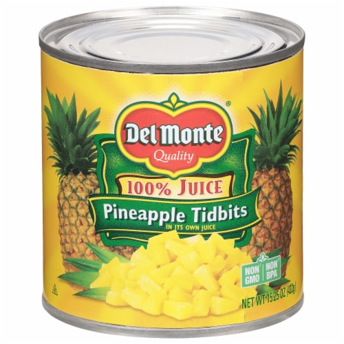 Del Monte® Canned Pineapple Tidbits in 100% Juice Perspective: front