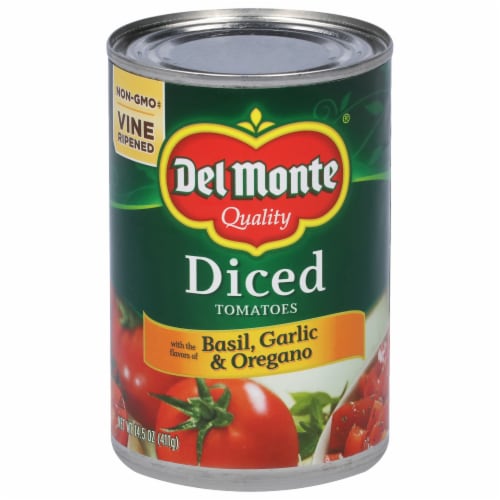Del Monte® Diced Tomatoes with Basil Garlic & Oregano Perspective: front