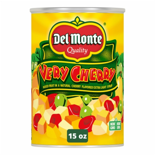 Del Monte Very Cherry Flavored Mixed Fruit in Extra Light Syrup Perspective: front