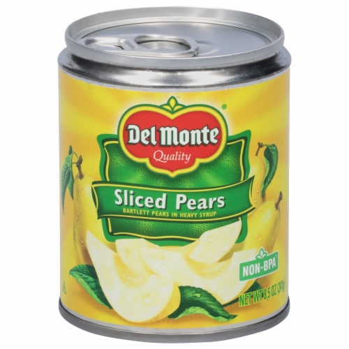 Del Monte Sliced Pears in Heavy Syrup Perspective: front