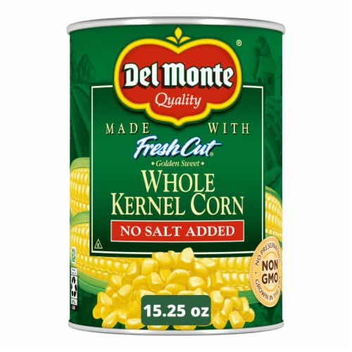Del Monte No Salt Added Golden Sweet Whole Kernel Corn Perspective: front