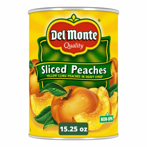 Del Monte® Yellow Cling Sliced Peaches in Heavy Syrup Canned Fruit Perspective: front