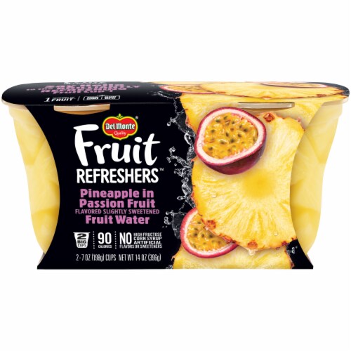 Del Monte Fruit Refreshers Pineapple in Passion Fruit Water Cups Perspective: front
