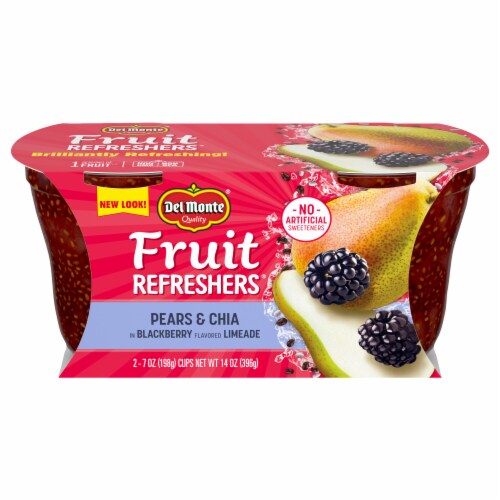 Del Monte® Fruit Refreshers Pears & Chia in Blackberry Flavored Limeade Fruit Cup® Perspective: front