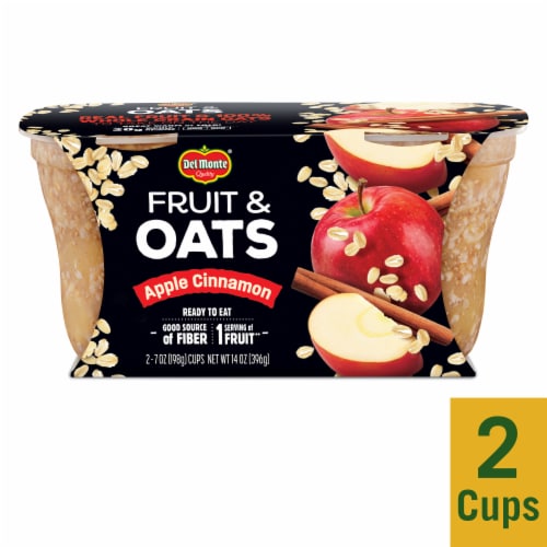 DEL MONTE FRUIT & OATS Apple Cinnamon FRUIT CUP Snacks Perspective: front