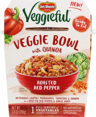 Del Monte® Veggieful™ Roasted Red Pepper and Quinoa Veggie Bowl Perspective: front