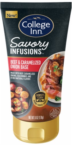 College Inn®  Savory Infusions Beef and Caramelized Onion Base Perspective: front