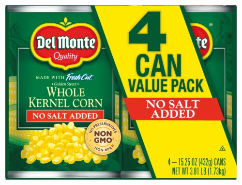 Del Monte® No Salt Added Fresh Cut Golden Sweet Whole Kernel Corn Perspective: front