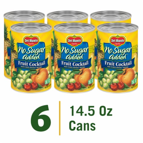 DEL MONTE No Sugar Added Mixed Fruit Cocktail Canned Fruit 4 Pack Perspective: front