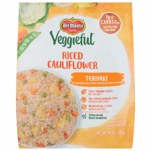Del Monte® Veggieful™ Frozen Riced Cauliflower Teriyaki Bag Perspective: front