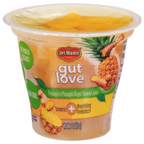 Del Monte® Gut Love Stay Well Pineapple in Pineapple Ginger Flavored Juice Fruit Cup Perspective: front