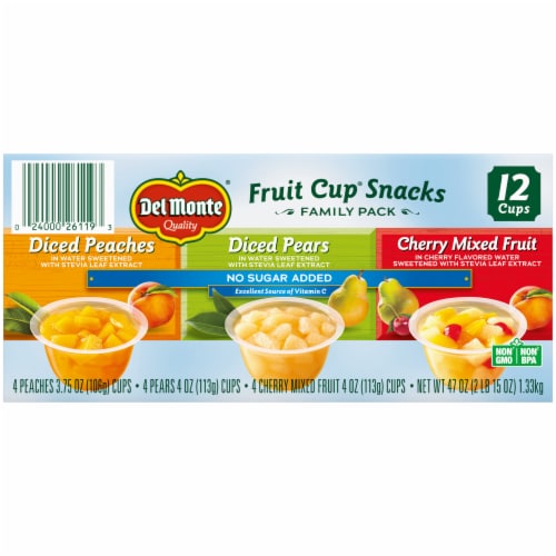 Del Monte® Family Size Fruit Cup® Snacks Variety Pack Perspective: front