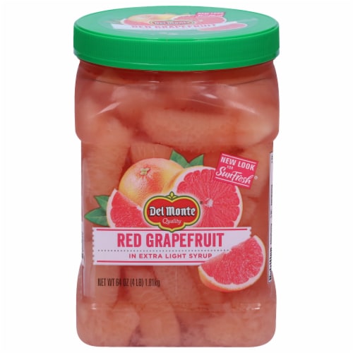 Del Monte® SunFresh® Red Grapefruit in Extra Light Syrup Jar Perspective: front