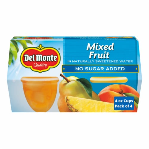 Del Monte No Sugar Added Mixed Fruit Fruit Cup Snacks Perspective: front