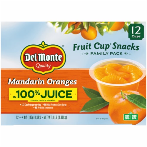 Del Monte® Mandarin Oranges Fruit Cup® Snacks in 100% Juice Perspective: front