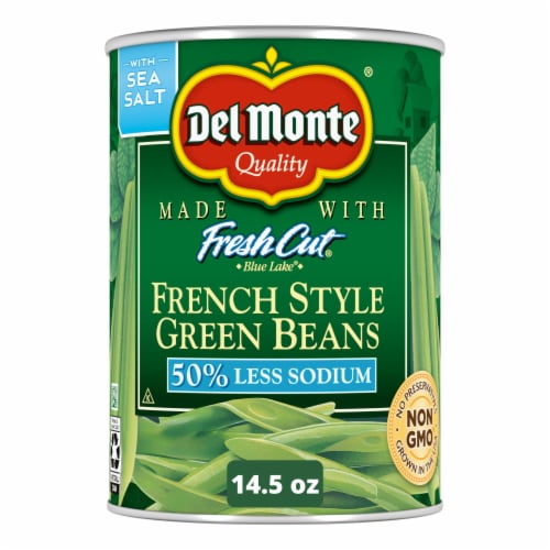 Del Monte Blue Lake 50% Less Sodium French Style Green Beans Perspective: front