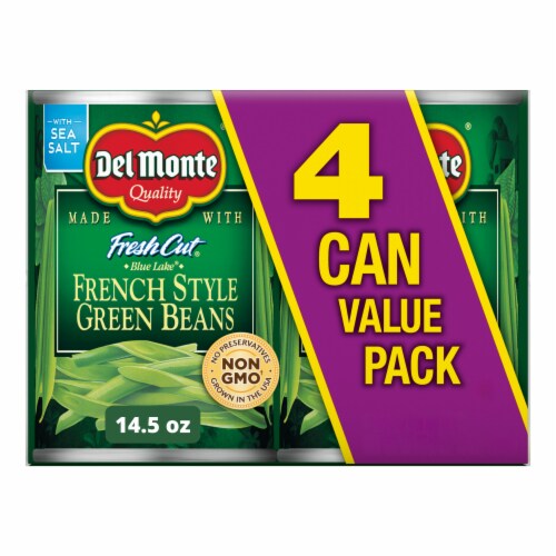 Del Monte® Fresh Cut Blue Lake French Style Green Beans 4 Pack Perspective: front