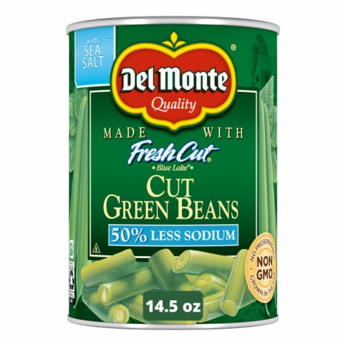 Del Monte Reduced Sodium Cut Green Beans Perspective: front