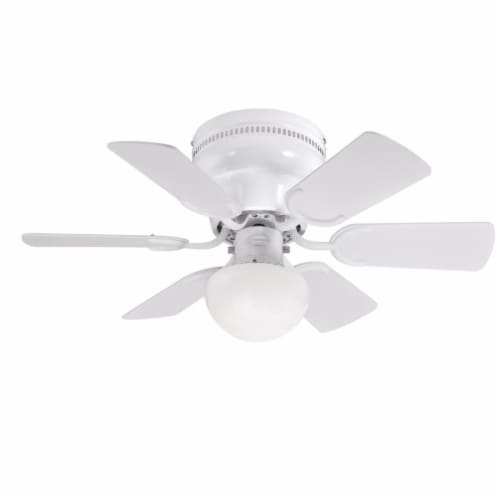 Westinghouse 7230800 30 in. White Finish Reversible Blades Opal Mushroom Glass, White & White Perspective: front