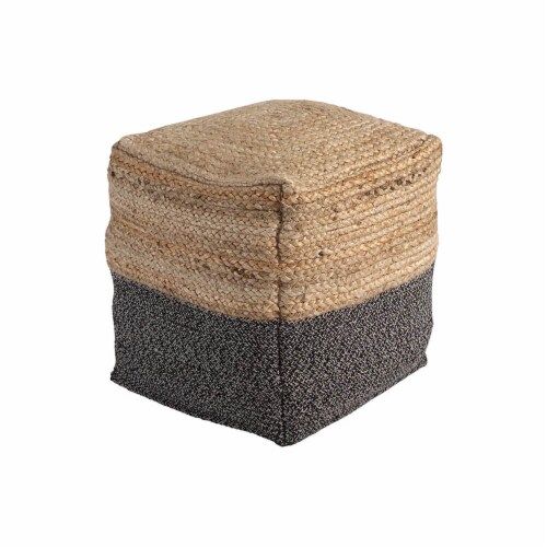Sweed Valley Pouf - Natural/Black Sweed Valley Pouf - Natural/Black