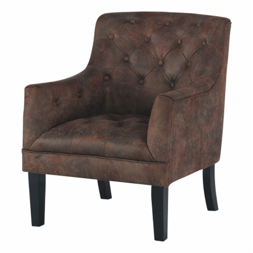 Ashley Drakelle Tufted Accent Chair in Mahogany Perspective: front