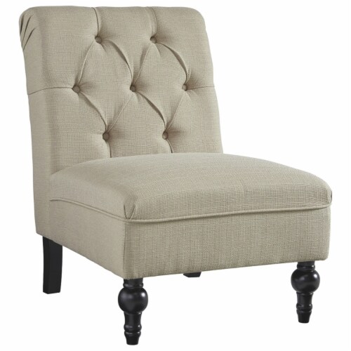 Ashley Degas Tufted Slipper Chair in Oatmeal Perspective: front