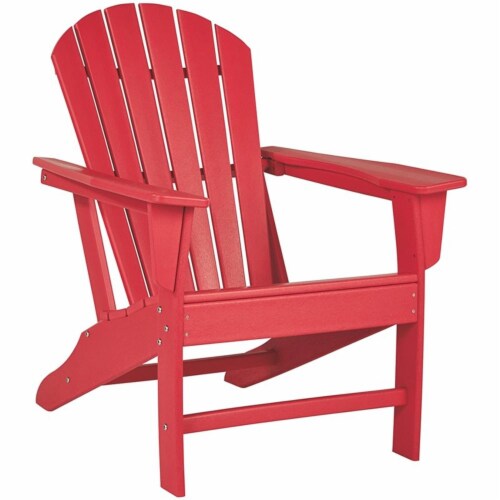 Ashley Furniture Sundown Treasure Adirondack Chair in Red Perspective: front