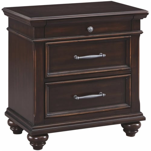 Ashley Furniture Brynhurst 3 Drawer Nightstand in Dark Brown 1