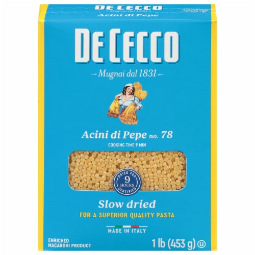 De Cecco Enriched Macaroni Acini Di Pepe Perspective: front