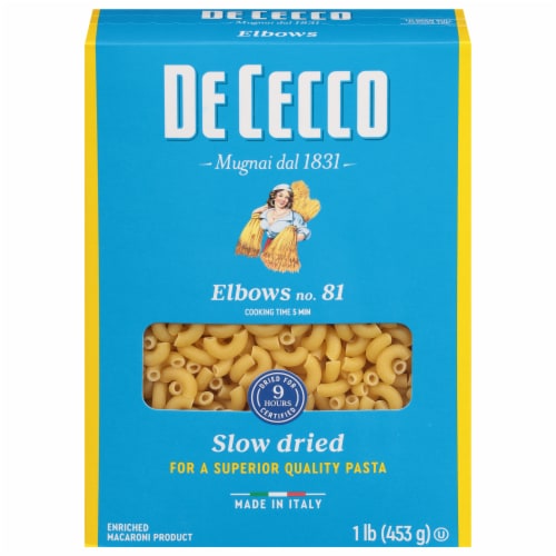 De Cecco Enriched Macaroni Elbow Pasta Perspective: front