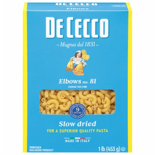De Cecco Enriched Macaroni Elbow Pasta Perspective: front
