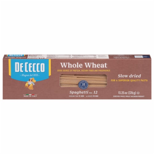 De Cecco Whole Wheat Spaghetti No 12 Pasta Perspective: front