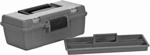 Plano 13-Inch Top Access Tool Box - Graphite Gray/Black Perspective: front