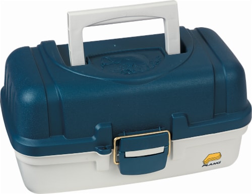 Plano 2-Tray Tackle Box - Blue/White, 14.25 x 8.5 x 8.125 Inch