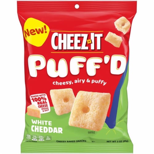 Cheez-It Puff'd White Cheddar Cheesy Baked Snacks Perspective: front
