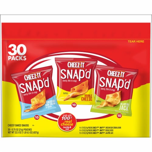 Cheez-It Snap'd Variety Pack Cheese Cracker Chips Perspective: front