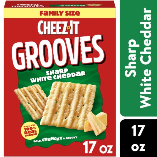 Cheez-It® Grooves Sharp White Cheddar Cheese Crackers Perspective: front