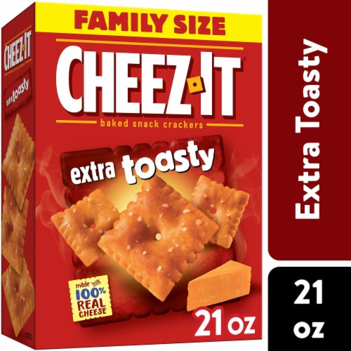 Cheez-It Extra Toasty Cheese Crackers Family Size Perspective: front