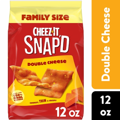 Cheez-It Snap'd Double Cheese Cheese Cracker Chips Family Size Perspective: front