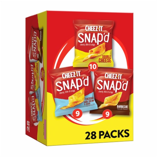 Cheez-It Snap'd Variety Pack Cheese Cracker Chips Perspective: front
