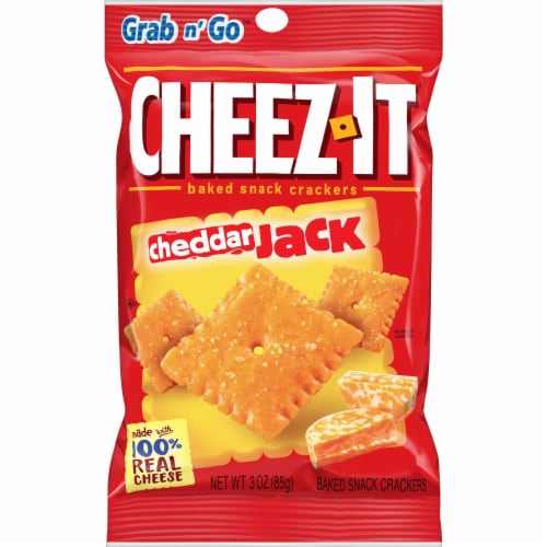 Cheez It Cheddar Jack Crackers, 3.0 oz. (12 count) Perspective: front