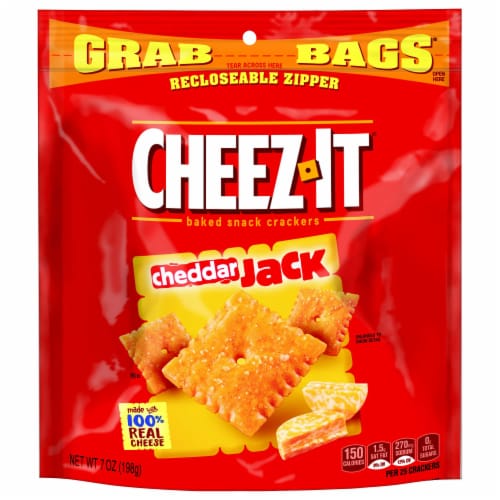 Cheez-It Cheddar Jack Crackers - 7 oz. grab bag, 6 per case Perspective: front