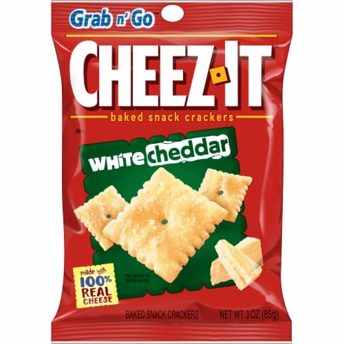 Cheez-It® White Cheddar Baked Snack Cheese Snack Crackers Perspective: front