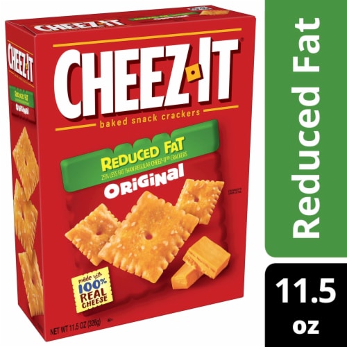 Cheez-It Reduced Fat Original Baked Snack Cheese Crackers Perspective: front
