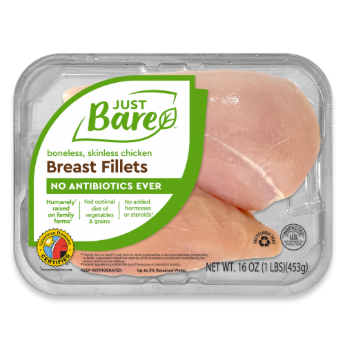 Just Bare Boneless Skinless Fresh Chicken Breast Perspective: front